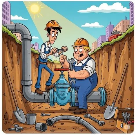 Upozornění na odstávku vody - výměna sekčního šoupáku - cover